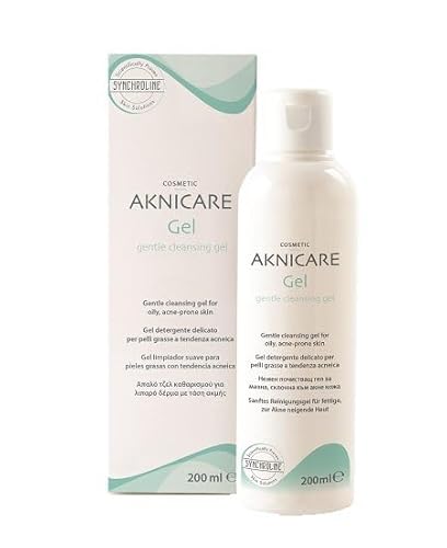 Synchroline - Aknicare Gel Gentle Cleansing Gel Nettoyant Visage 200 Ml Peau Grasse et Sensible Avec Gt-Peptide-10 Triéthylcitrate et Msm, Made In Italy