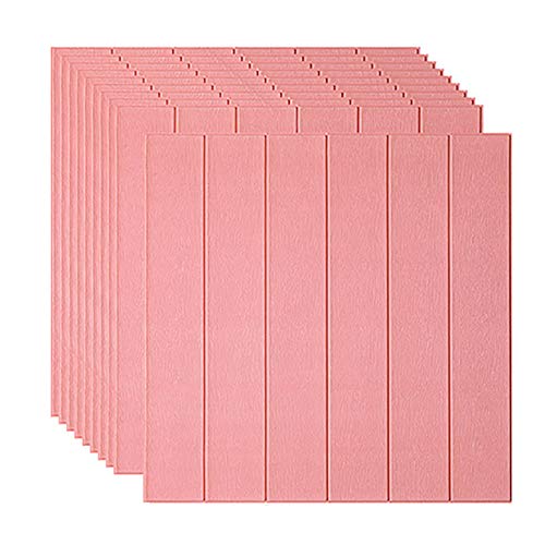 Papier peint 3D brique rose en mousse autocollante XCYYBB 10pcs