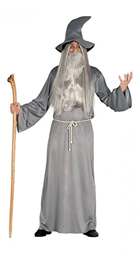 Costume de sorcier Gandalf gris pour soirée déguisée et carnaval L