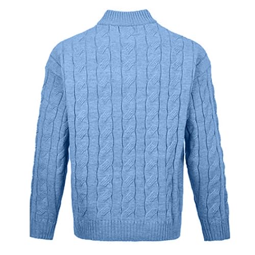 Mens Quarter Zip Cable Knit Sweaters Texture Knitted Sweaters Men Cardigans Knitted Textured Solid Colors Sweater3