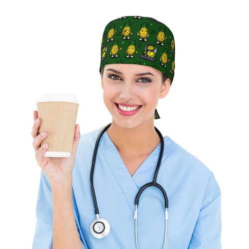 Image of Adjustable Scrub Cap with Sweatband, Breathable Working Hat for Men /Women