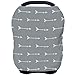 Nursing Carseat Canopy Breastfeeding Cover - Multi-use Stretchy Car Seat Covers for Babies, Nursing Cover, Baby Shower Gifts (Grey Arrows)