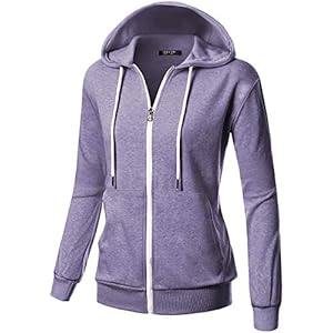 GIVON Basic Lightweight Zip Up Hoodie Long Sleeve Thin Hooded Jacket for Women with Plus Size