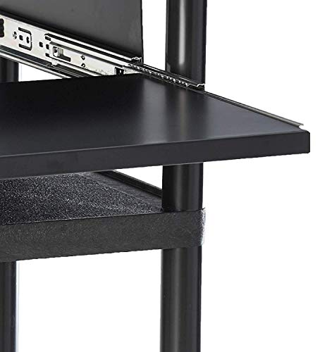 Offex 34" H Mobile Electric Audio Video Cart With 3 Shelves And Front Pullout Tray #TOP3