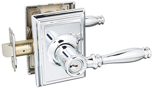 Schlage Lock Company F51ABIR625ADD F51A Birmingham 625 ADD Addison Deco Rose Entry Door Lock Bright Chrome
