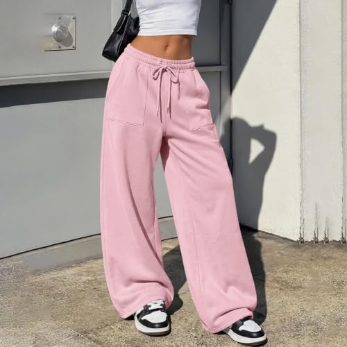 Womens Lounge Pants Barrel Low Rise Wide Leg Jogger Sweatpants Track - image 3
