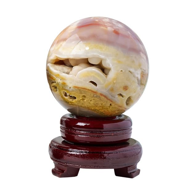 Cristal Naturel Brut en Boule d'Agate de 70-75mm pour Collectionneurs