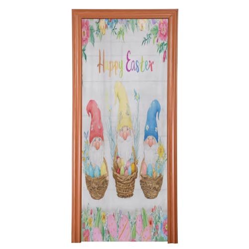 FLildon Funny Elves Gnomes and Easter Egg Door Cover Decoration, Party Accessory Porch Decor for Festive Ornament Room Door Covers 32 x 79 Inch