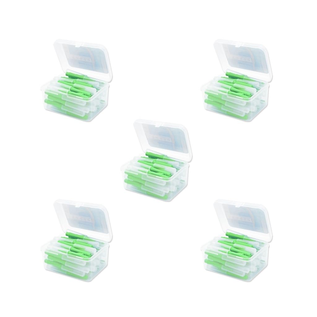 5 sztuk 40 sztuk szczoteczki międzyzębowej z elastyczną głowicą dentystyczną Push-Pull plastikowe szczoteczki do zębów w kształcie litery I narzędzie do higieny jamy ustnej podróżne zielone 0,8 mm