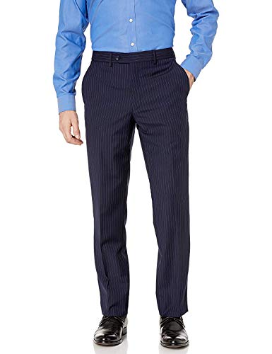 Adam Baker Men's 100% Wool Portly Fit Two-Piece Solid Suit Set - Colors4
