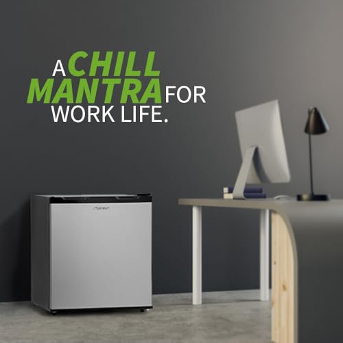 Image of SHARP 50L 2 Star Mini Direct Cool Single Door Refrigerator |Japan 7 Shield Protection|Toughened Glass shelves (Metal Silver, SJ-MRW055N3-PSS)
