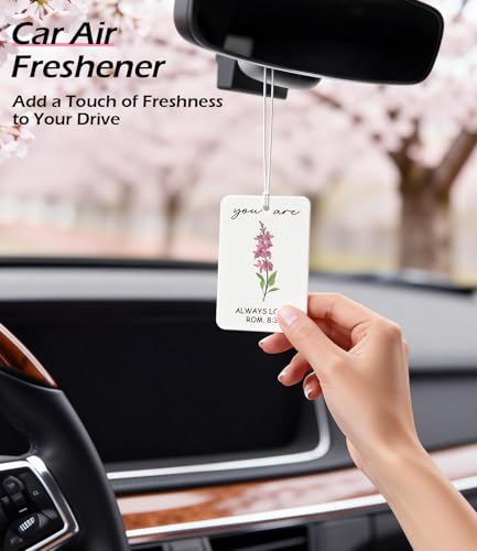 Image of 10PCS Christian Car Air Fresheners - Inspirational Floral Bible Verse Christian Car Accessories for Women - Car Mirror Hanging Accessories, Christian Gifts, Religious Gifts for Women