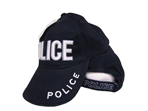 Gorra de béisbol policial azul y blanca 3D miniatura 1