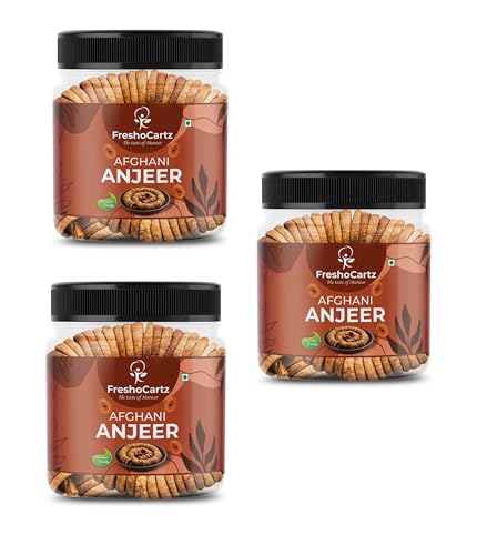 Image of FreshoCartz Premium Dried Anjeer | Anjiran Dry Fruits | Rich Source Of Fiber & Calcium | Afghanistan Dried Figs - Jar Pack (250gm (Pack of 3))