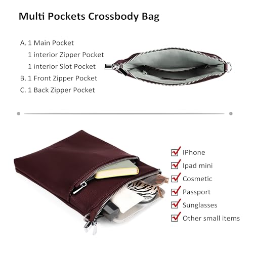Image of befen Genuine Leather Crossbody Purses for Women Travel Cross Body Bags Lightweight with Adjustable Shoulder Strap