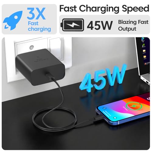 Image of Samsung 45W C-Type Super-Fast Charger Adapter for Samsung Galaxy S25 /S25 Plus /S25 Ultra /S24 /23 /22 /21 (Ultra /Plus /FE) A56 /Note 20 /S10 5G /9 /8 /M16 (S /A /F /M Series) USB C PD 3.0 Charge Adapter