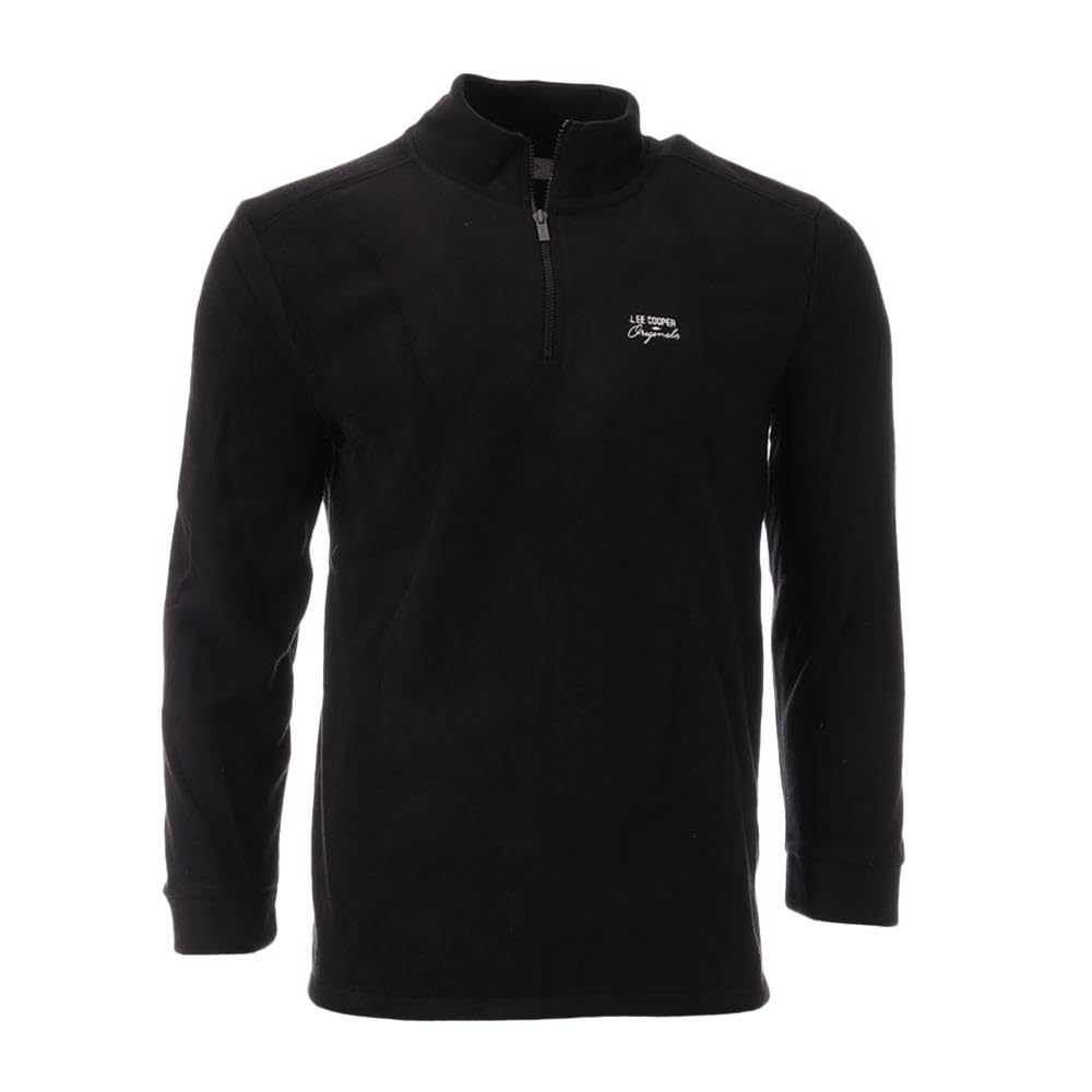 Lee Cooper - Men's Fleece Black, Black/White, M