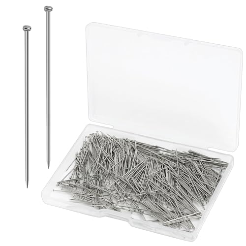 500pcs Épingles à Couture, 26mm Acier Inoxydable Aiguilles de Épingles Tête Fines Épingles Droites Satin pour la Fabrication de Couture de Bijoux et d'Artisanat