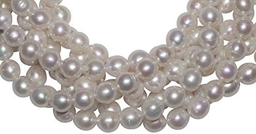 White Freshwater Pearl 8mm Baroque 16" Bead Strand