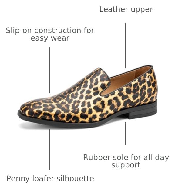 Image of JITAI Men's Dress Shoes - Casual Rubber & Leather Loafers for Men - Fashion Business Formal Wear