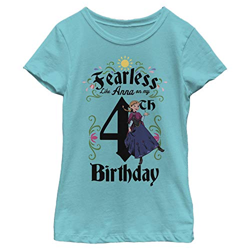 T-shirt Disney Anna Frozen vêtement anniversaire 4 ans fille col rond bleu L