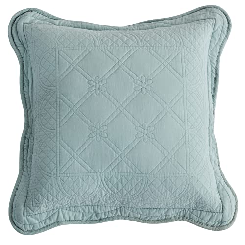 Chixin Oversized Cotton Bedspread Queen Size - 4 Piece, Pale Green (Bedspread With 2 Pillow Shams + 1 Square Pillow) #TOP6