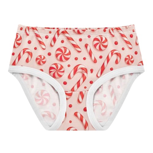 Joisal Girls Underwear Toddler 2t Cotton Cute Panties Girl Funny Briefs Underpants Red White Pink Canes Candy