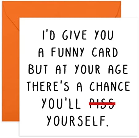 Rude Birthday Card for Women - 'Might Piss Yourself' - Funny Sister Birthday Card - Cheeky Birthday Card for Brother - Fun Birthday Card for Dad - Rude Greeting Cards for Mom - Happy Mothers Day Card