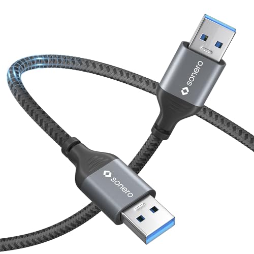 Sonero USB-A to USB-A Data Cable, 1m, 5GB/s, Space Grey/Black, 1,00 m - Image 2