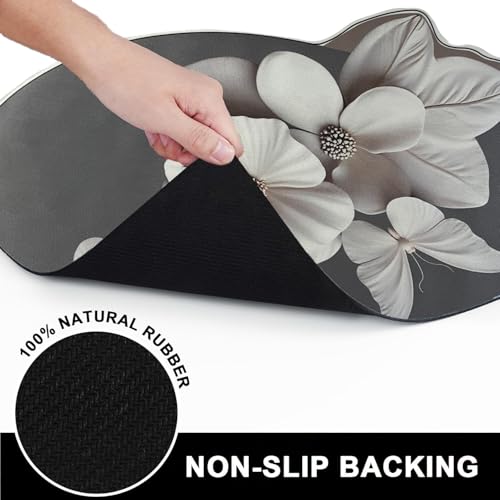 Image of 3D Butterfly (36x58 cm) Anti-Skid Mats use as Office Floor Mat /Door Mat /Bathroom Mat /Kitchen Mat etc. (Pack of 1) Grey