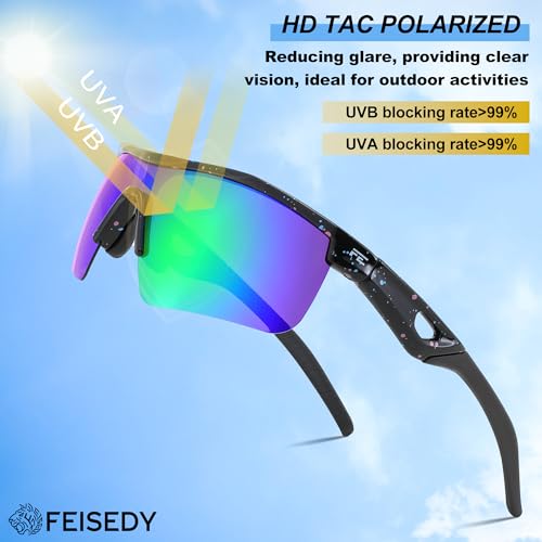 Image of FEISEDY Kids Polarized Sports Sunglasses, TR90 UV400 Baseball Cycling