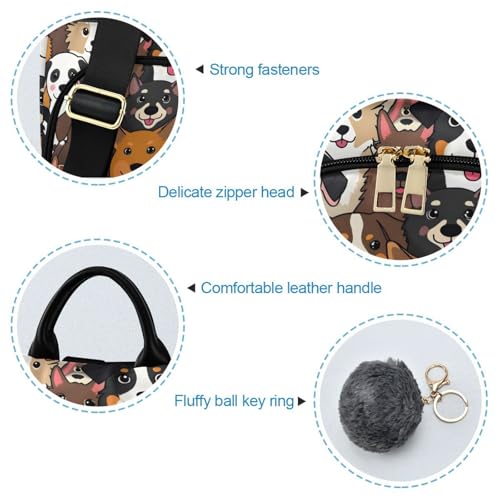 Image of ALAZA Cute Dog Prints Puppy Animal Backpack Purse for Women Anti Theft Fashion Back Pack Shoulder Bag