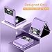 for Samsung Z Flip 4 Case: [Full Cover Hinge Protection] Slim Phone Case with Built-in Screen Protection Metal Volume Key Protection Wireless Charging for Galaxy Z Flip 4 5G(2022) (Purple)
