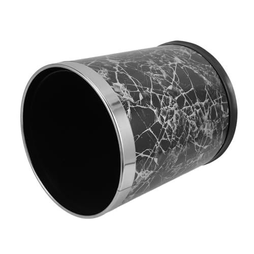 Basurero compacto rectangular de acero y ABS negro miniatura 1