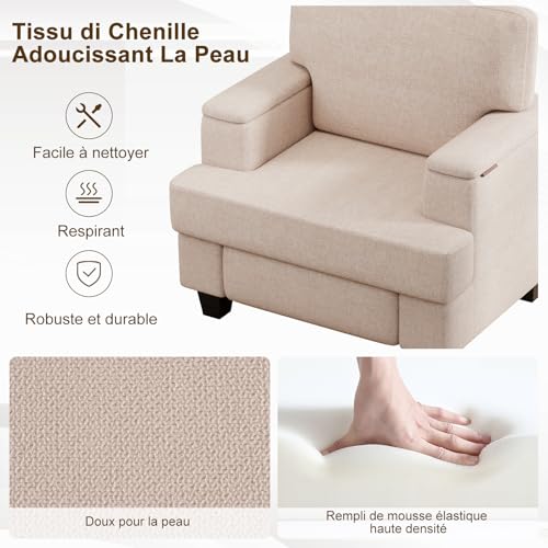 Fauteuil Relax FL0759 avec rangement accoudoirs Ckaff