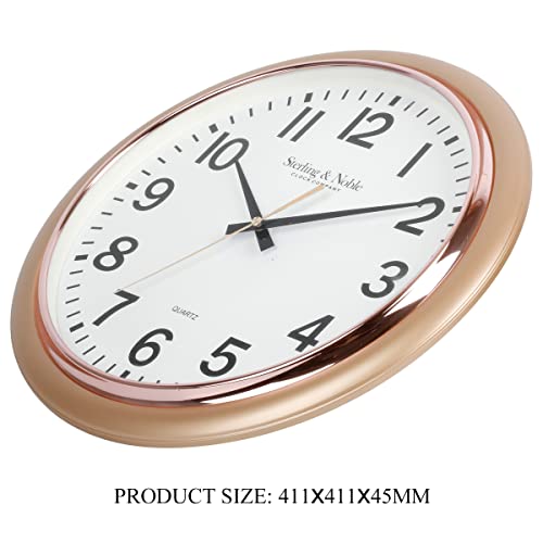 Image of Silent Non Ticking - 17 Inch Extra Large Quality Quartz Battery Operated Round Easy to Read Home /Office /Business /Kitchen /Classroom /School Wall Clocks