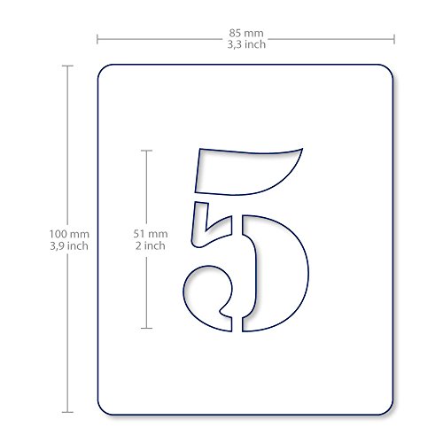 QBIX Ensemble de pochoir de chiffres et symboles - police de pochoir - hauteur de chiffres 5cm - pochoir bricolage convivial réutilisable pour la peinture, l'artisanat, le mur, les meubles - Image 4