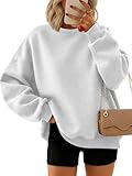 Trendy Queen Sweatshirts for Women Hoodies Oversized Crewneck Tops Sweaters Comfy Fall Winter Outfits Clothes 2025 Fashion Grey M