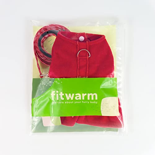 Fitwarm Dog Harness Dress With Leash Set, Christmas Dog Clothes For Small Dogs Girl, Cat Winter Apparel, Red, Small #TOP7