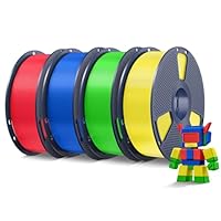 SUNLU 4KG Hohe Geschwindigkeit PLA Filament 1.75mm, 3D Drucker PLA Filament mit Hoher Fließfähigkeit, Entwickelt für Schnelles 3D Drucken, 1KG/Spule, 4 Spule (Rot+Klein-Blau+Grün+Gelb)