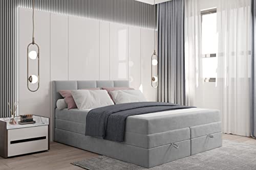 TRADA Boxspringbett Prado mit gestepptes Kopfteil - Elegant Bett mit...