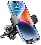 Glangeh Support Telephone Voiture Grille Aeration [2022 Crochet Amélioré], Porte Telephone Voiture Rotation 360° & Libération en Un Touche Compatible avec iPhone 14 Pro Max et Smartphones 4-7'(Noir)