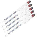 RUNROTOO Misuratore Gradazione Alcolica in Vetro 5 Pezzi Alcolimetro per Liquori Scala 0-96°...