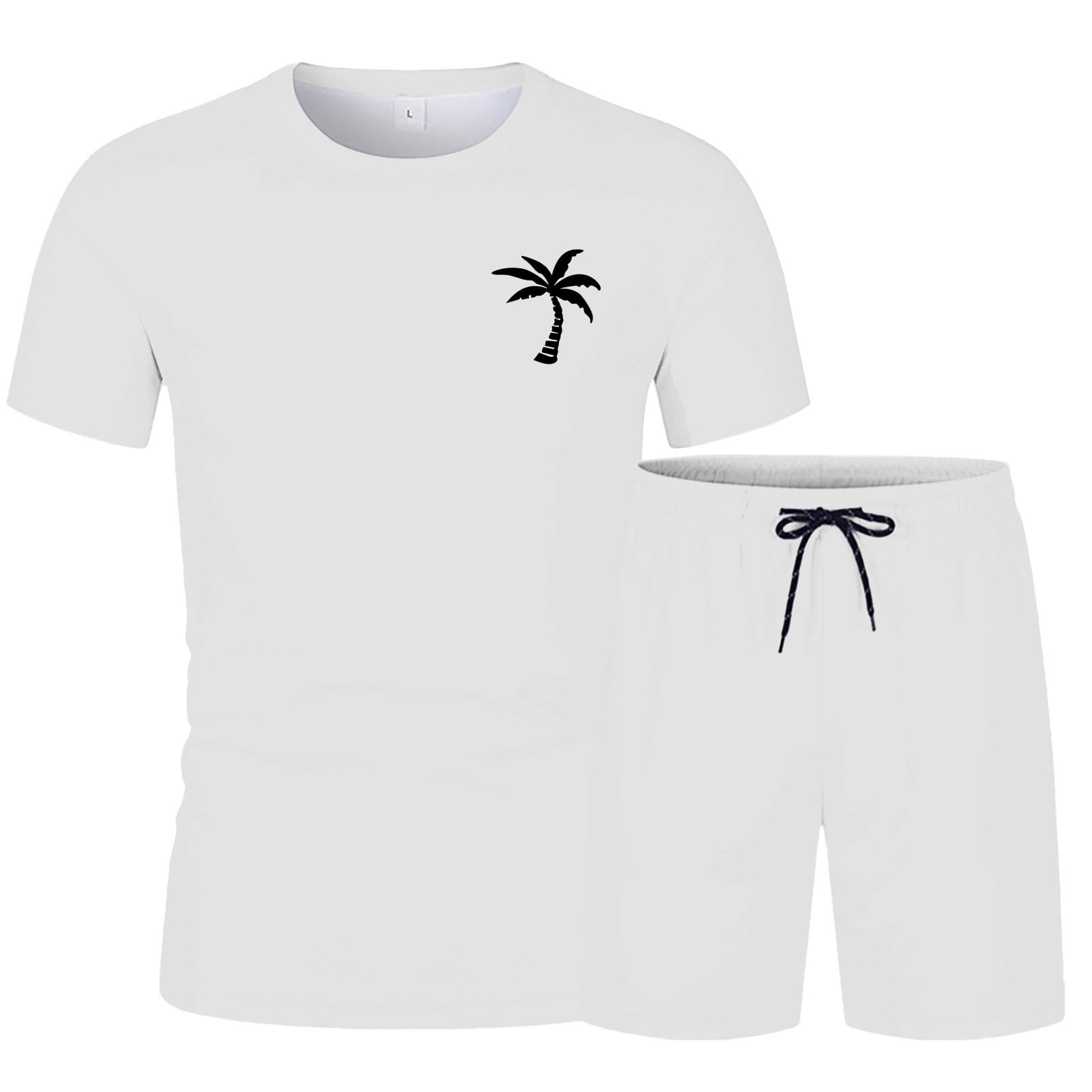 Genérico Conjunto Chándal Hombre 2 Piezas Corto Camiseta y Pantalón Corto Deportivo Fitness Running Entrenamiento Transpirable Sin Costuras Irritación A43