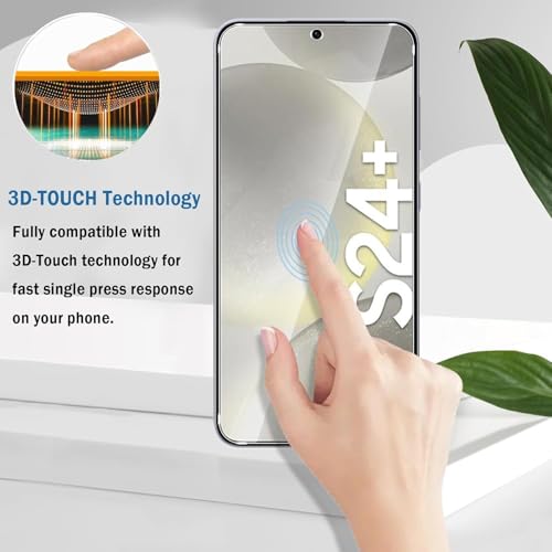 Image of Uyiton SHILD (Pack of 2) Tempered Glass Screen Protector for Samsung Galaxy S24 Plus | 9H Hardness | HD Clarity | Anti-Scratch | 100% Fingerprint Unlock Support | Case Friendly | Easy Installation Kit