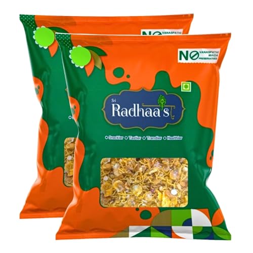 Image of Sri Radhaa's Corn Mixture 150g, Crunchy and Spicy Indian Namkeen Snack, Crispy Savoury Mix for Tea Time and Anytime Munching (Pack of 2)