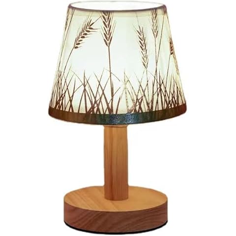3-Color Bedside Table Lamp, Table Lamp,Premium Linen Fabric Lampshade ，Side Lamp for Bedroom, Dorm, Office(Bulb Included) (Brown1) Cover