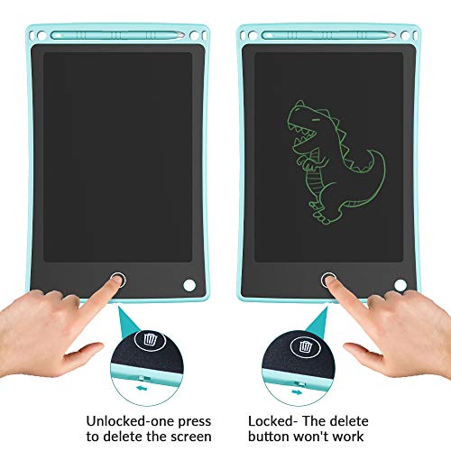 iThrough LCD Writing Tablet Drawing Tablet, 8.5-inch Doodle Board Electronic Doodle Pads Writing Board for Kids & Adults, Mini Handwriting Paper Drawing Tablet for School, Home, Office (Blue)