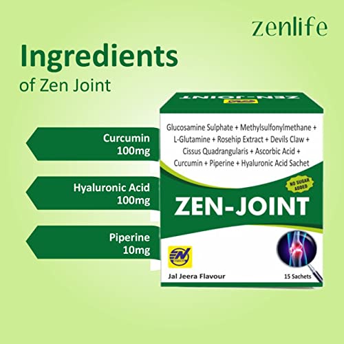 Image of ZEN-JOINT No Suggar added Sachet for Pain Relif (Jal Jeera Flavor) 15 Sachets - 10 gm