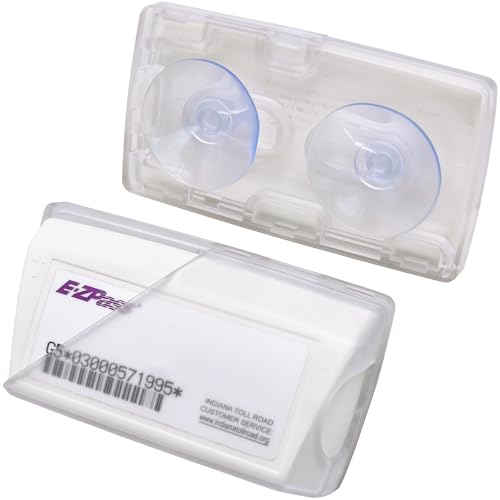 Scartink Windshield EZ Pass Holder - Super Strong Suction Cup Mount for EZ Pass iPass & Toll Pass Transponders (Clear)